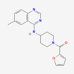 molecular formula C19H20N4O2 B7322095 Furan-2-yl-[4-[(6-methylquinazolin-4-yl)amino]piperidin-1-yl]methanone 