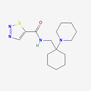 molecular formula C15H24N4OS B7322103 N-[(1-piperidin-1-ylcyclohexyl)methyl]thiadiazole-5-carboxamide 