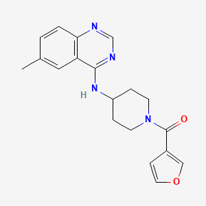 molecular formula C19H20N4O2 B7322116 Furan-3-yl-[4-[(6-methylquinazolin-4-yl)amino]piperidin-1-yl]methanone 