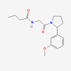 molecular formula C17H24N2O3 B7322141 N-[2-[2-(3-methoxyphenyl)pyrrolidin-1-yl]-2-oxoethyl]butanamide 