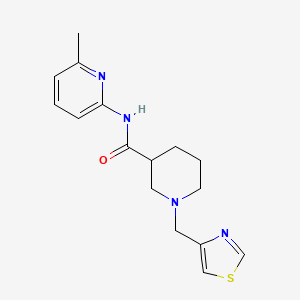 molecular formula C16H20N4OS B7322162 N-(6-methylpyridin-2-yl)-1-(1,3-thiazol-4-ylmethyl)piperidine-3-carboxamide 