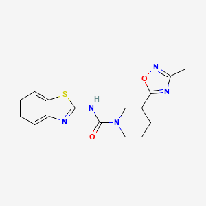 molecular formula C16H17N5O2S B7322407 N-(1,3-benzothiazol-2-yl)-3-(3-methyl-1,2,4-oxadiazol-5-yl)piperidine-1-carboxamide 