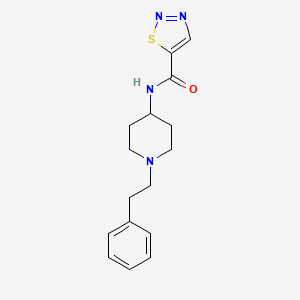 molecular formula C16H20N4OS B7322472 N-[1-(2-phenylethyl)piperidin-4-yl]thiadiazole-5-carboxamide 