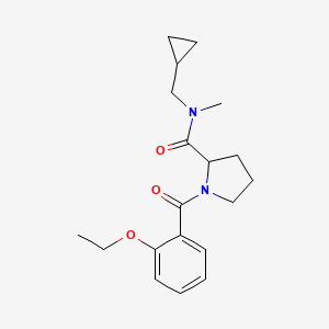 molecular formula C19H26N2O3 B7322697 N-(cyclopropylmethyl)-1-(2-ethoxybenzoyl)-N-methylpyrrolidine-2-carboxamide 