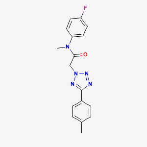 molecular formula C17H16FN5O B7322733 N-(4-fluorophenyl)-N-methyl-2-[5-(4-methylphenyl)tetrazol-2-yl]acetamide 