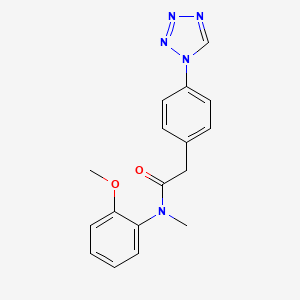 molecular formula C17H17N5O2 B7322737 N-(2-methoxyphenyl)-N-methyl-2-[4-(tetrazol-1-yl)phenyl]acetamide 