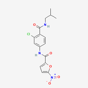 molecular formula C16H16ClN3O5 B7322769 N-[3-chloro-4-(2-methylpropylcarbamoyl)phenyl]-5-nitrofuran-2-carboxamide 