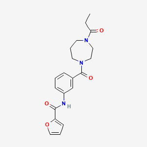 molecular formula C20H23N3O4 B7322831 N-[3-(4-propanoyl-1,4-diazepane-1-carbonyl)phenyl]furan-2-carboxamide 