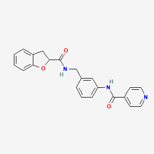 molecular formula C22H19N3O3 B7322894 N-[3-[(2,3-dihydro-1-benzofuran-2-carbonylamino)methyl]phenyl]pyridine-4-carboxamide 
