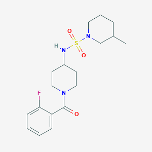 molecular formula C18H26FN3O3S B7322961 N-[1-(2-fluorobenzoyl)piperidin-4-yl]-3-methylpiperidine-1-sulfonamide 