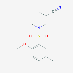 molecular formula C13H18N2O3S B7322969 N-(2-cyanopropyl)-2-methoxy-N,5-dimethylbenzenesulfonamide 