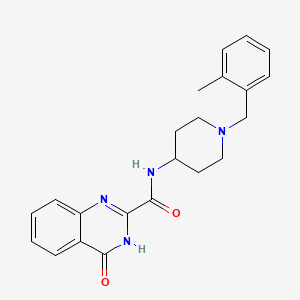 molecular formula C22H24N4O2 B7323052 N-[1-[(2-methylphenyl)methyl]piperidin-4-yl]-4-oxo-3H-quinazoline-2-carboxamide 