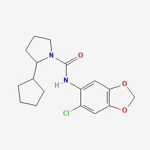 molecular formula C17H21ClN2O3 B7323131 N-(6-chloro-1,3-benzodioxol-5-yl)-2-cyclopentylpyrrolidine-1-carboxamide 