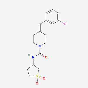 molecular formula C17H21FN2O3S B7323163 N-(1,1-dioxothiolan-3-yl)-4-[(3-fluorophenyl)methylidene]piperidine-1-carboxamide 