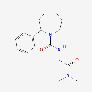 molecular formula C17H25N3O2 B7323179 N-[2-(dimethylamino)-2-oxoethyl]-2-phenylazepane-1-carboxamide 