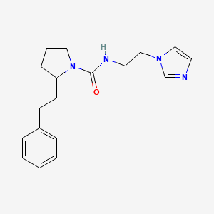 molecular formula C18H24N4O B7323184 N-(2-imidazol-1-ylethyl)-2-(2-phenylethyl)pyrrolidine-1-carboxamide 