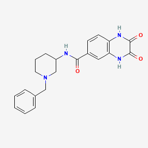 molecular formula C21H22N4O3 B7323580 N-(1-benzylpiperidin-3-yl)-2,3-dioxo-1,4-dihydroquinoxaline-6-carboxamide 