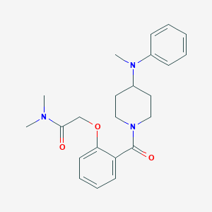 molecular formula C23H29N3O3 B7323643 N,N-dimethyl-2-[2-[4-(N-methylanilino)piperidine-1-carbonyl]phenoxy]acetamide 