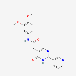 molecular formula C21H22N4O4 B7323842 N-(4-ethoxy-3-methoxyphenyl)-2-(4-methyl-6-oxo-2-pyridin-3-yl-1H-pyrimidin-5-yl)acetamide 