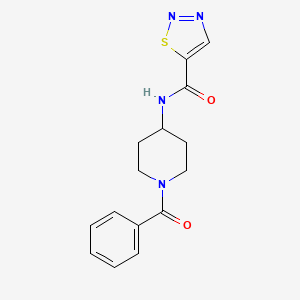 molecular formula C15H16N4O2S B7323857 N-(1-benzoylpiperidin-4-yl)thiadiazole-5-carboxamide 