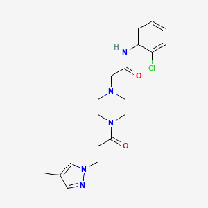 molecular formula C19H24ClN5O2 B7323912 N-(2-chlorophenyl)-2-[4-[3-(4-methylpyrazol-1-yl)propanoyl]piperazin-1-yl]acetamide 