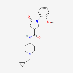 molecular formula C21H29N3O3 B7323973 N-[1-(cyclopropylmethyl)piperidin-4-yl]-1-(2-methoxyphenyl)-5-oxopyrrolidine-3-carboxamide 