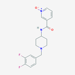 molecular formula C18H19F2N3O2 B7324010 N-[1-[(3,4-difluorophenyl)methyl]piperidin-4-yl]-1-oxidopyridin-1-ium-3-carboxamide 