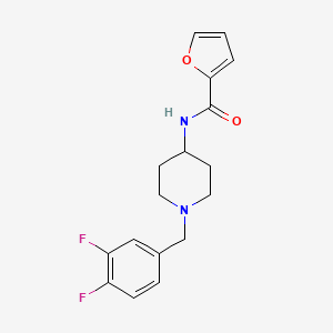 molecular formula C17H18F2N2O2 B7324022 N-[1-[(3,4-difluorophenyl)methyl]piperidin-4-yl]furan-2-carboxamide 