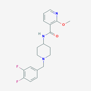 molecular formula C19H21F2N3O2 B7324038 N-[1-[(3,4-difluorophenyl)methyl]piperidin-4-yl]-2-methoxypyridine-3-carboxamide 