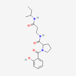 molecular formula C19H27N3O4 B7324080 N-[3-(butan-2-ylamino)-3-oxopropyl]-1-(2-hydroxybenzoyl)pyrrolidine-2-carboxamide 