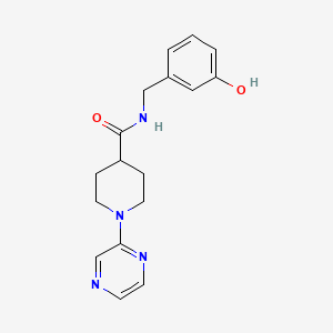 molecular formula C17H20N4O2 B7324150 N-[(3-hydroxyphenyl)methyl]-1-pyrazin-2-ylpiperidine-4-carboxamide 