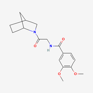 molecular formula C17H22N2O4 B7324176 N-[2-(2-azabicyclo[2.2.1]heptan-2-yl)-2-oxoethyl]-3,4-dimethoxybenzamide 