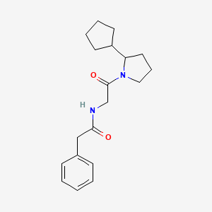 molecular formula C19H26N2O2 B7324206 N-[2-(2-cyclopentylpyrrolidin-1-yl)-2-oxoethyl]-2-phenylacetamide 