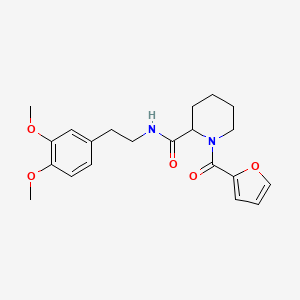 molecular formula C21H26N2O5 B7324247 N-[2-(3,4-dimethoxyphenyl)ethyl]-1-(furan-2-carbonyl)piperidine-2-carboxamide 
