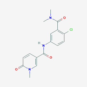 molecular formula C16H16ClN3O3 B7324374 N-[4-chloro-3-(dimethylcarbamoyl)phenyl]-1-methyl-6-oxopyridine-3-carboxamide 