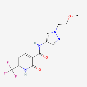 molecular formula C13H13F3N4O3 B7324452 N-[1-(2-methoxyethyl)pyrazol-4-yl]-2-oxo-6-(trifluoromethyl)-1H-pyridine-3-carboxamide 
