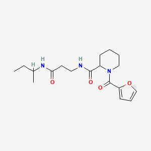 molecular formula C18H27N3O4 B7324465 N-[3-(butan-2-ylamino)-3-oxopropyl]-1-(furan-2-carbonyl)piperidine-2-carboxamide 