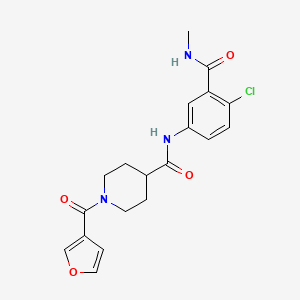 molecular formula C19H20ClN3O4 B7324505 N-[4-chloro-3-(methylcarbamoyl)phenyl]-1-(furan-3-carbonyl)piperidine-4-carboxamide 