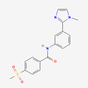 molecular formula C18H17N3O3S B7324529 N-[3-(1-methylimidazol-2-yl)phenyl]-4-methylsulfonylbenzamide 