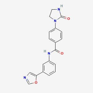 molecular formula C19H16N4O3 B7324545 N-[3-(1,3-oxazol-5-yl)phenyl]-4-(2-oxoimidazolidin-1-yl)benzamide 