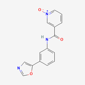 molecular formula C15H11N3O3 B7324547 N-[3-(1,3-oxazol-5-yl)phenyl]-1-oxidopyridin-1-ium-3-carboxamide 