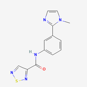 molecular formula C13H11N5OS B7324566 N-[3-(1-methylimidazol-2-yl)phenyl]-1,2,5-thiadiazole-3-carboxamide 