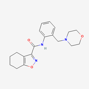 molecular formula C19H23N3O3 B7324590 N-[2-(morpholin-4-ylmethyl)phenyl]-4,5,6,7-tetrahydro-1,2-benzoxazole-3-carboxamide 