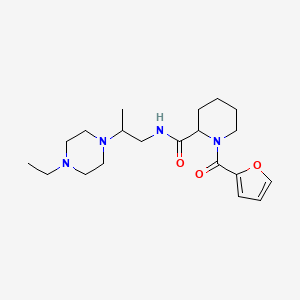 molecular formula C20H32N4O3 B7324668 N-[2-(4-ethylpiperazin-1-yl)propyl]-1-(furan-2-carbonyl)piperidine-2-carboxamide 