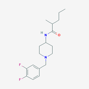 molecular formula C18H26F2N2O B7324762 N-[1-[(3,4-difluorophenyl)methyl]piperidin-4-yl]-2-methylpentanamide 
