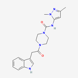 molecular formula C20H24N6O2 B7324878 N-(2,5-dimethylpyrazol-3-yl)-4-[2-(1H-indol-3-yl)acetyl]piperazine-1-carboxamide 
