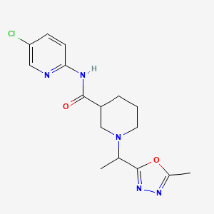 molecular formula C16H20ClN5O2 B7324883 N-(5-chloropyridin-2-yl)-1-[1-(5-methyl-1,3,4-oxadiazol-2-yl)ethyl]piperidine-3-carboxamide 