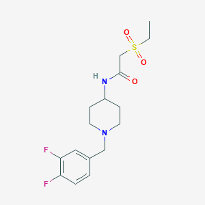 molecular formula C16H22F2N2O3S B7324923 N-[1-[(3,4-difluorophenyl)methyl]piperidin-4-yl]-2-ethylsulfonylacetamide 