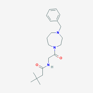 molecular formula C20H31N3O2 B7324954 N-[2-(4-benzyl-1,4-diazepan-1-yl)-2-oxoethyl]-3,3-dimethylbutanamide 