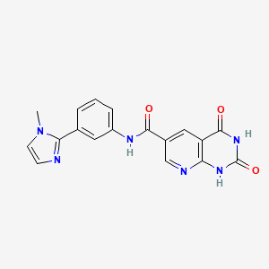 molecular formula C18H14N6O3 B7325242 N-[3-(1-methylimidazol-2-yl)phenyl]-2,4-dioxo-1H-pyrido[2,3-d]pyrimidine-6-carboxamide 